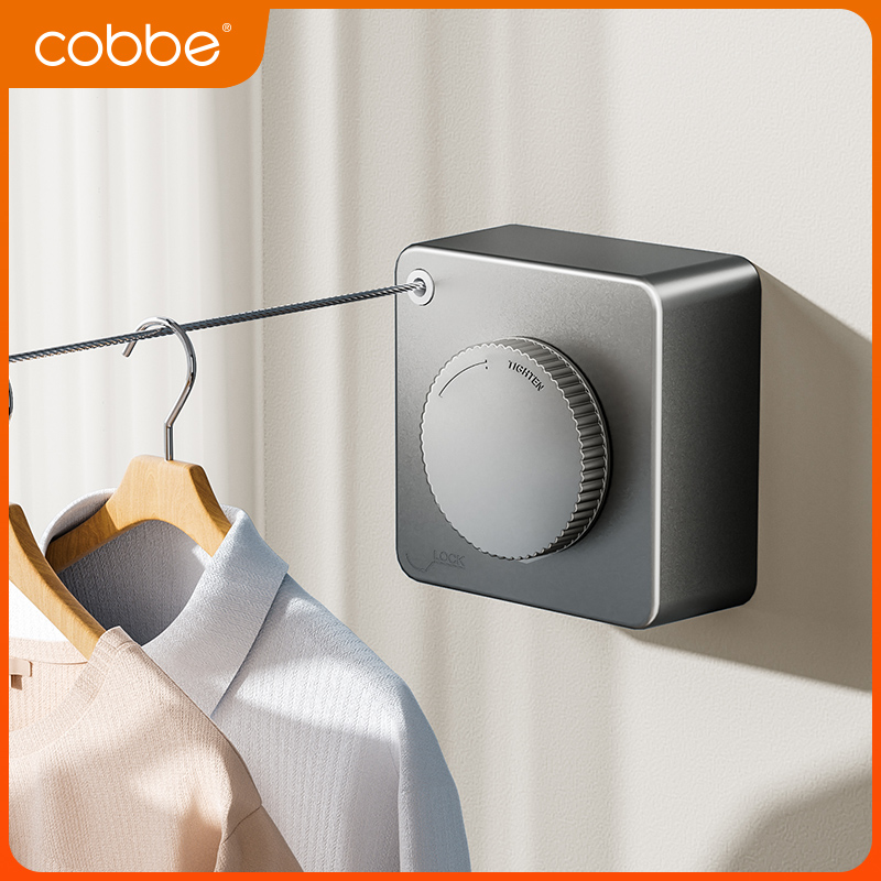 卡贝隐形晾衣绳收缩晾晒衣服神器室内免打孔卫生间伸缩阳台钢丝架