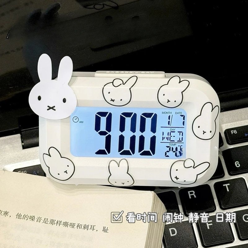 新款迷你闹钟发光台钟多功能床头可爱便携学生桌面钟表时钟