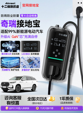 十二维奇瑞qq冰淇淋接地宝小蚂蚁专用新能源车充电转换器免接地线
