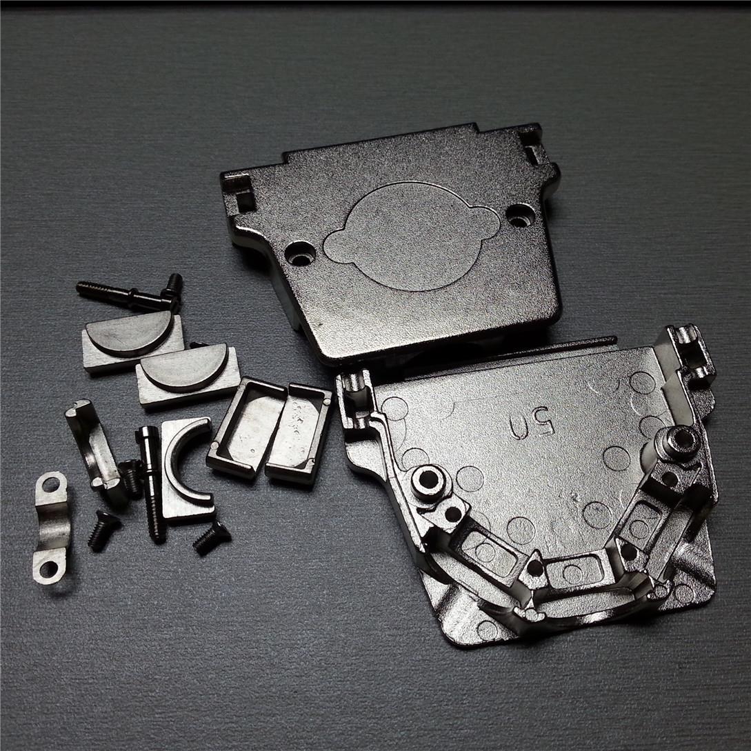 防哈丁d-sub50P直出3孔出线金属外壳高防DB50pin焊线用金属外壳