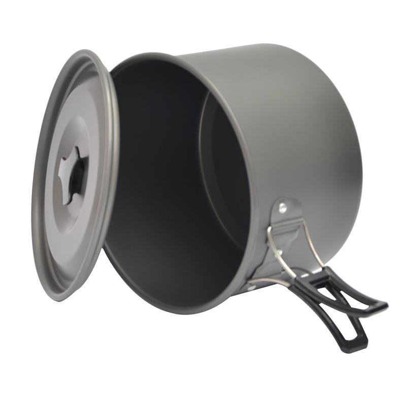 户外野营野餐单人煮锅 便携式垂钓野餐野炊烧水煮面不粘锅大号