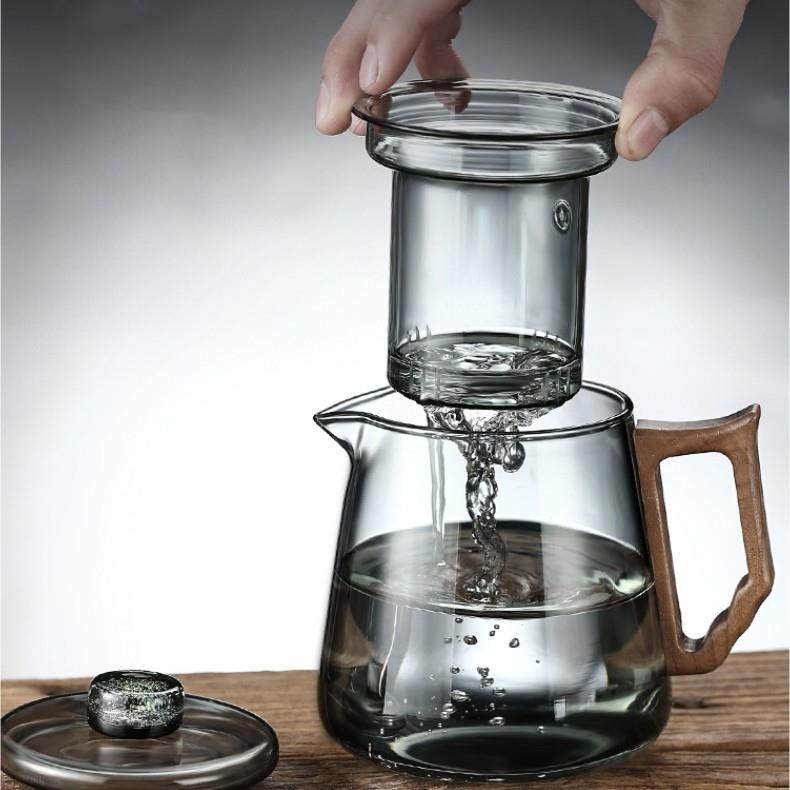 高硼硅玻璃茶壶家用茶水分离大容量侧木把可电陶炉直接加热泡茶壶,餐饮具,茶壶,淘宝优惠券,粉丝福利购,淘宝优惠卷
