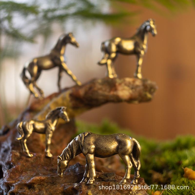 铜合金马苔藓花盆鱼缸微景观摆件动物迷你盆景造景装饰微雕小摆件
