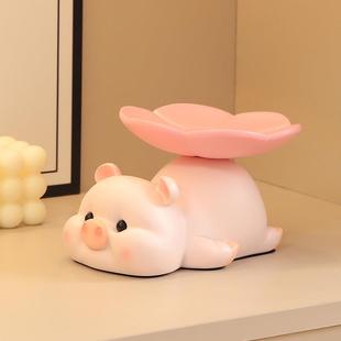 创意可爱小萌猪收纳摆件送女生礼物家居办公室工位解压摆放装 饰品
