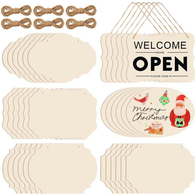 未完成木制工艺品空白悬挂牌DIY木质矩形绘画写作婚礼挂件