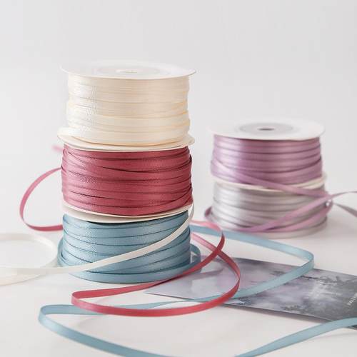 0.3cm双面加密缎带窄条彩带手工diy蝴蝶结包装绸带工厂织带