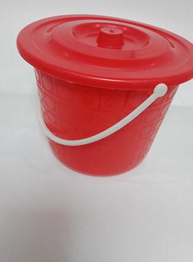 红色加盖多功能家用手提桶?日用百货加盖桶2元店货源