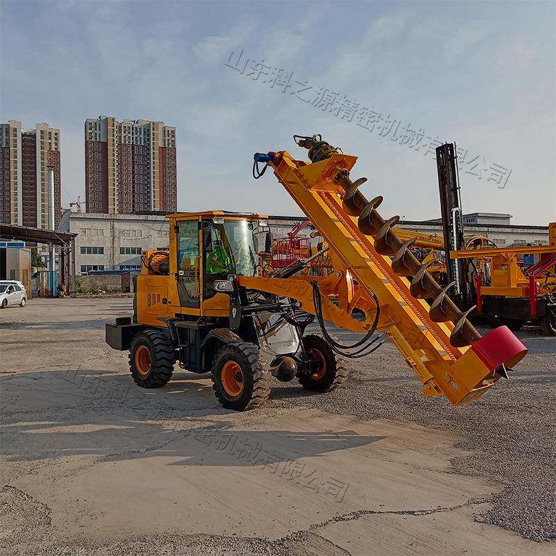 履带式旋挖钻机前置装载式公路螺旋钻自走式木桩电线杆打桩机