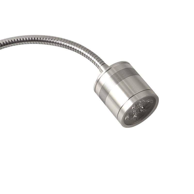 九家 铝合金电镀软管led机床灯 螺丝底座万向工作灯5w24v