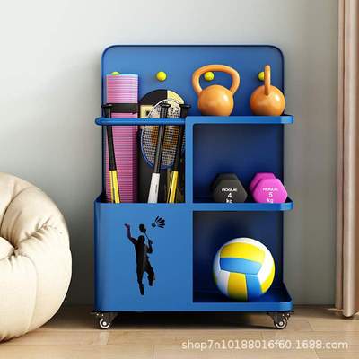 新款运动器材收纳架移动家用瑜伽垫泡沫轴哑铃壶铃健身用品置物架