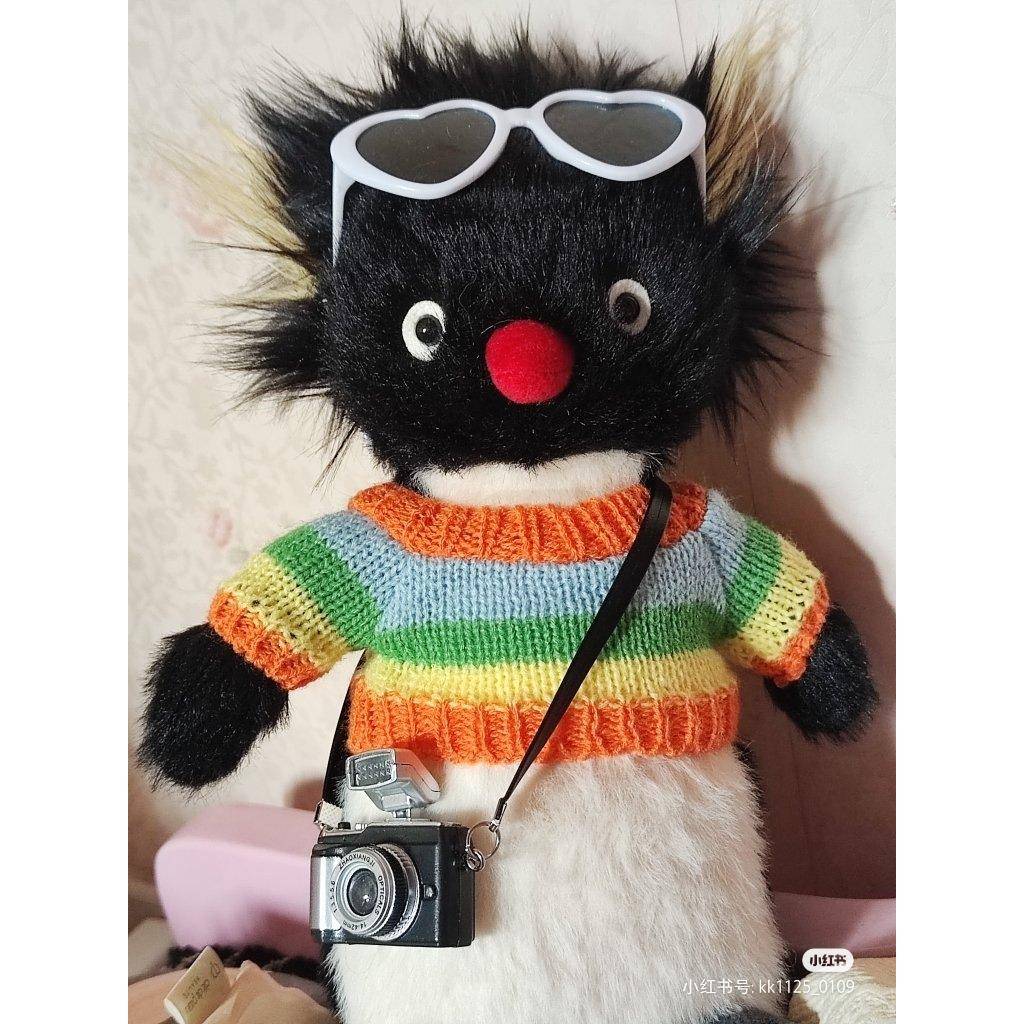 跳岩企鹅衣服头套的配饰手作公仔套装玩偶迷你炸毛企鹅