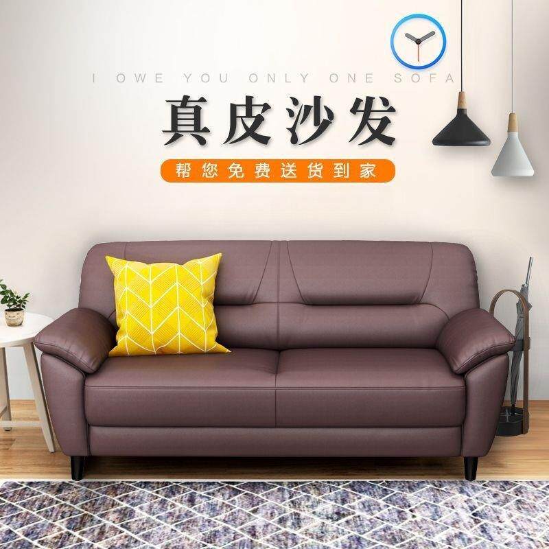 北欧皮沙发双人小户型沙发客厅真皮沙发组合沙发现代简约