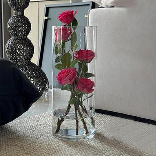 亚克力花瓶轻奢高级感ins风客厅鲜花插花摆件情绪稳定2024新款