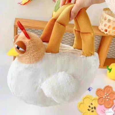 三福母鸡包咕咕鸡包毛绒玩偶丑包老母鸡手提包斜挎包小鸡咯咯包包