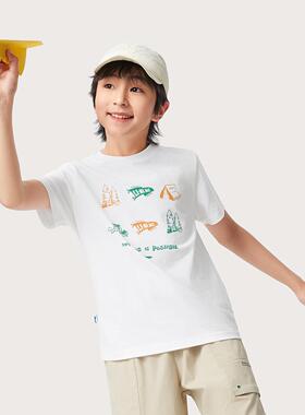 李宁正品运动生活系列男女小大童吸汗舒适圆领短袖文化衫YHSV129