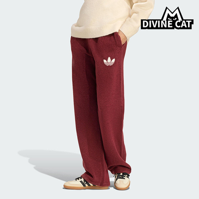 Adidas/阿迪达斯正品三叶草女士休闲运动针织阔腿日常长裤KF2533