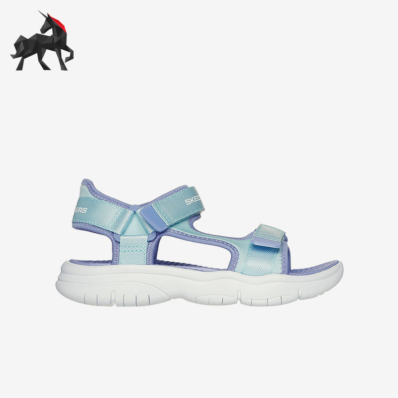 Skechers/斯凯奇正品复古潮流女童柔软透气魔术贴休闲凉鞋303048L - 实物图