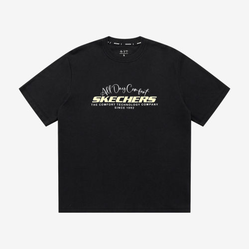 Skechers斯凯奇正品男女短袖透气圆领宽松跑步T恤L225U163-002K
