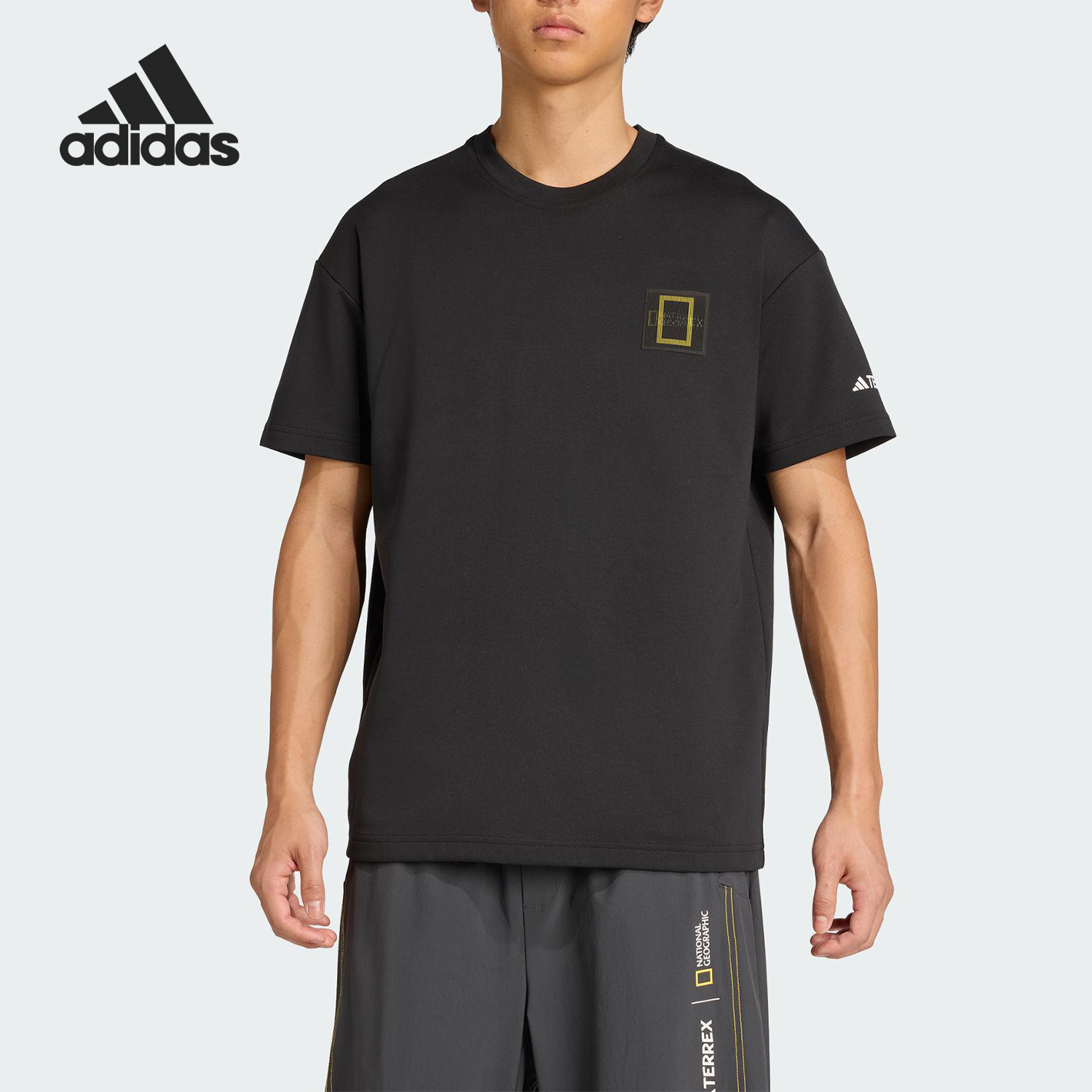 Adidas/阿迪达斯正品夏季男女圆领套头简约印花短袖T恤KC2352