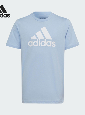 Adidas/阿迪达斯正品2025夏季款大童针织运动休闲短袖IC6859