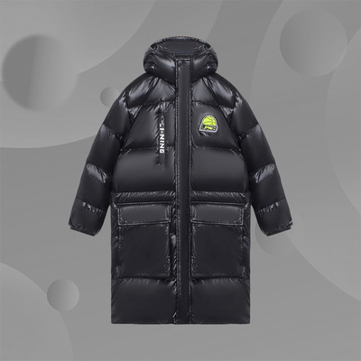 Lining/李宁正品男大童中长款羽绒服冬季连帽加厚保暖外套YYMS043