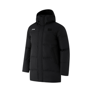 李宁正品 简约舒适防风保暖连帽羽绒服AYMU341 羽毛球系列男女同款