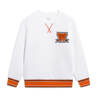 Lining 韦德系列儿童运动休闲宽松圆领套头卫衣YWDT043 李宁正品