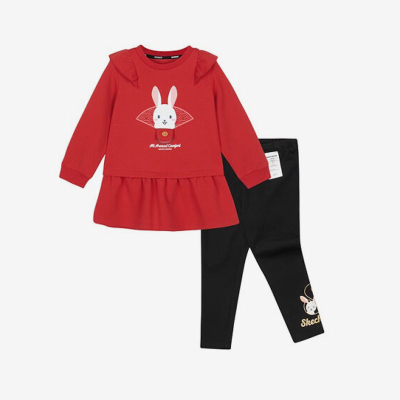 Skechers/斯凯奇正品新款女童新年系列休闲针织运动套装,童装/婴儿装/亲子装,套装,淘宝优惠券,粉丝福利购,淘宝优惠卷