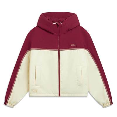 李宁正品中国文化系列故宫联名女子防泼水运动休闲棉服AJMW084