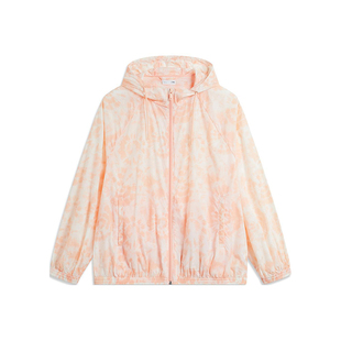 系列女子宽松透气拉链连帽夹克外套AFDU672 李宁正品 运动时尚