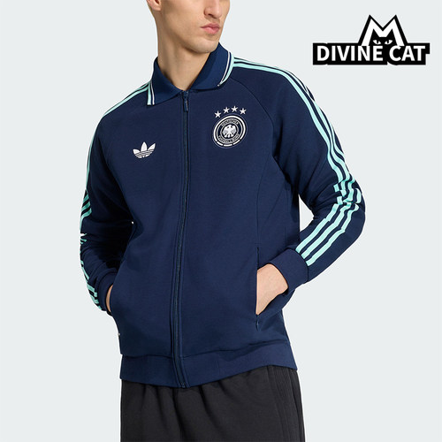 Adidas/阿迪达斯正品三叶草男士拉链复古针织翻领运动外套JZ9336