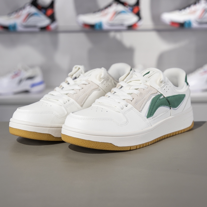 李宁正品2024新款男子柔软轻量舒适厚底耐磨运动板鞋AGCU523-3