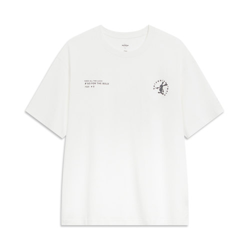 Lining/李宁正品夏季男子新款卡通字母印花圆领短袖T恤AHST315