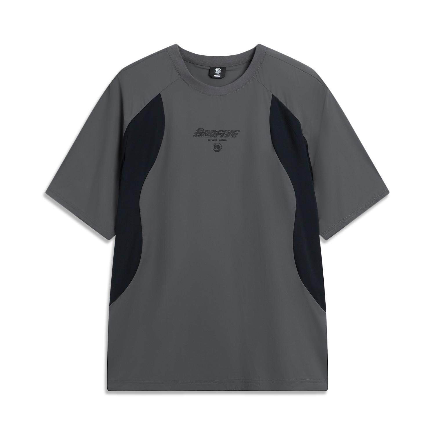 李宁正品反伍BADFIVE男子宽松透气运动休闲圆领短袖T恤ATSV775