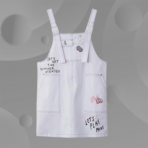 Lining/李宁正品 LINE FRIENDS联名布朗熊系列女子背带裙ASKR208