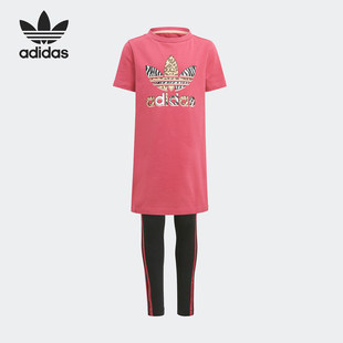 休闲印花两件套GN2214 三叶草小童时尚 Adidas 阿迪达斯正品