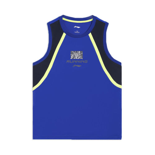 Lining/李宁正品夏季男童跑步系列宽松透气圆领无袖背心YVSS001