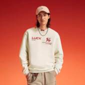 春季 新款 男女同款 李宁正品 时尚 百搭休闲圆领印花套头卫衣AWDW367