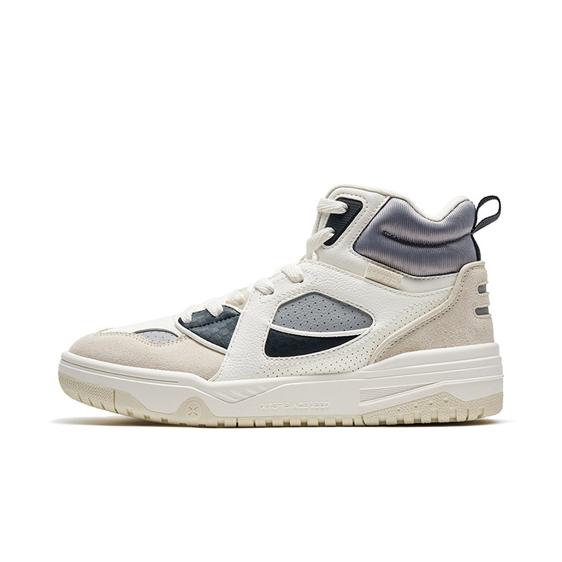 特步正品新款女子经典简约防滑减震耐磨运动高帮板鞋877418310025,运动鞋new,板鞋,淘宝优惠券,粉丝福利购,淘宝优惠卷