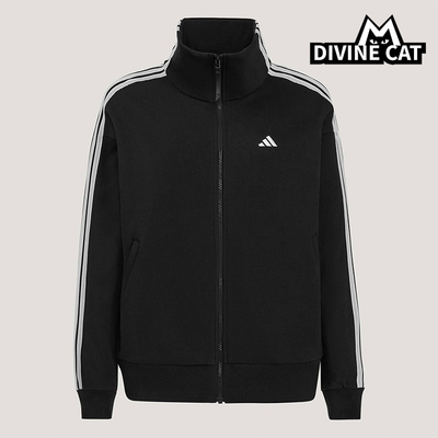 Adidas/阿迪达斯正品春季女士休闲经典运动立领三条纹外套KW0654