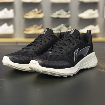 李宁正品2025春季新款轻云男子轻便透气支撑休闲慢跑鞋ARSV037-12