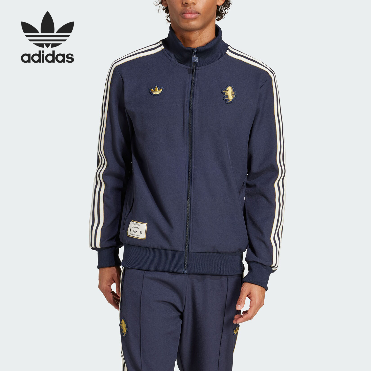 Adidas/阿迪达斯正品三叶草尤文图斯足球男士运动外套JF0459