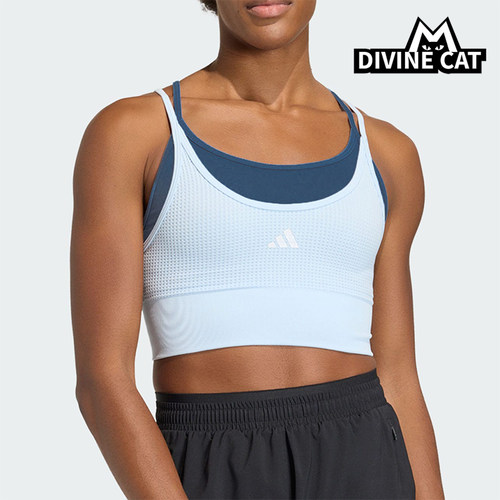 Adidas/阿迪达斯正品春季女士紧身中强度瑜伽假两件内衣KQ5239