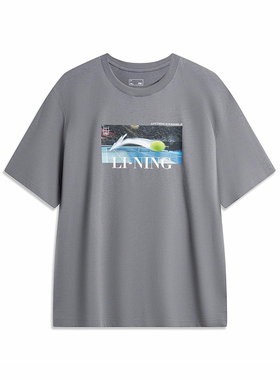 李宁正品运动生活系列男士夏季复古潮流训练透气短袖T恤AHSU629-5