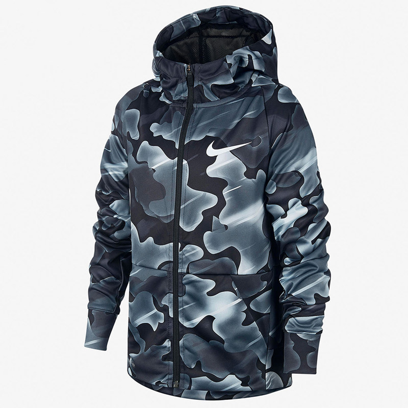 Nike/耐克儿童男大童休闲运动针织加绒夹克连帽外套BQ1657-010