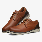 新款 当季 男子商务休闲皮鞋 时尚 Skechers 绑带德比鞋 斯凯奇正品