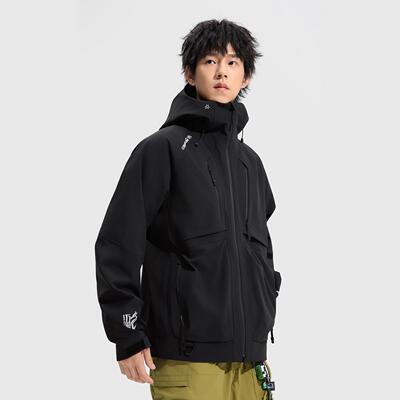 李宁正品2025新款男女款反光防暴雨宽松运动单层冲锋衣AEMV037