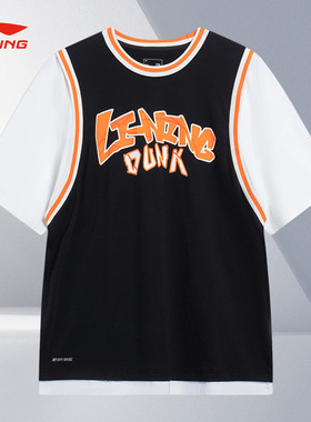 Lining/李宁正品运动时尚系列男女同款舒适宽松短袖T恤AHST573