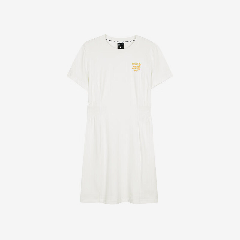 Skechers/斯凯奇正品2024新款女士刺绣圆领针织简约连衣裙