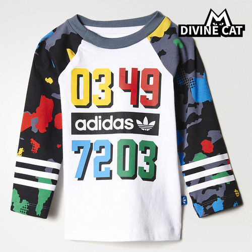 Adidas/阿迪达斯正品三叶草印花长袖T恤经典新款长袖T恤AY8559